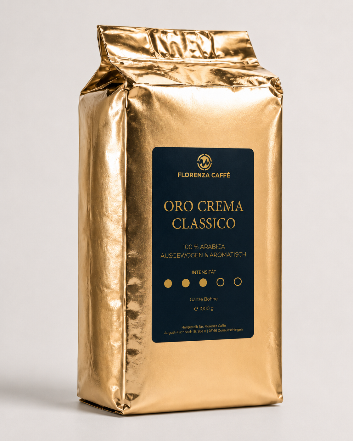 Florenza Caffè Oro Crema Classico – 100 % Arabica Kaffeebohnen, 1000 g