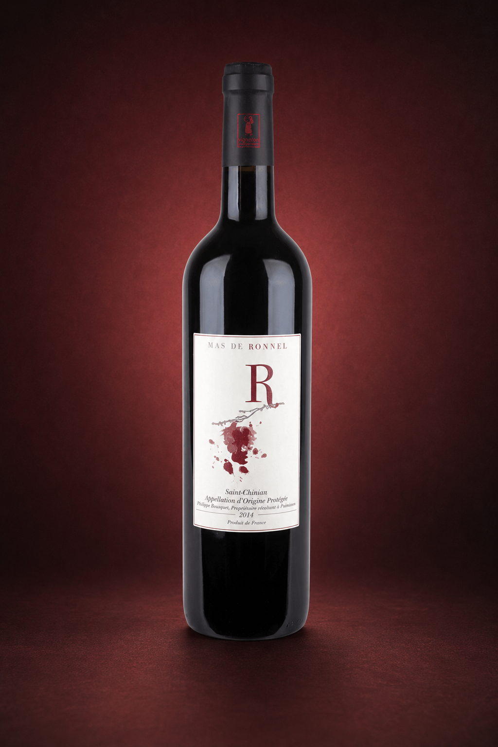 Flasche Saint-Chinian Rouge AOC Mas de Ronnel, Rotwein aus Saint Chinian, Frankreich