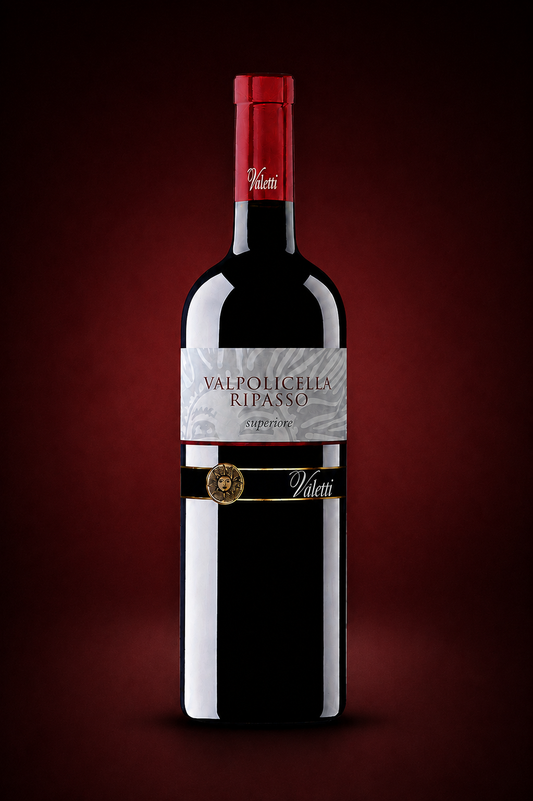 Flasche Valpolicella Superiore Ripasso, Rotwein aus Valpolicella, Italien